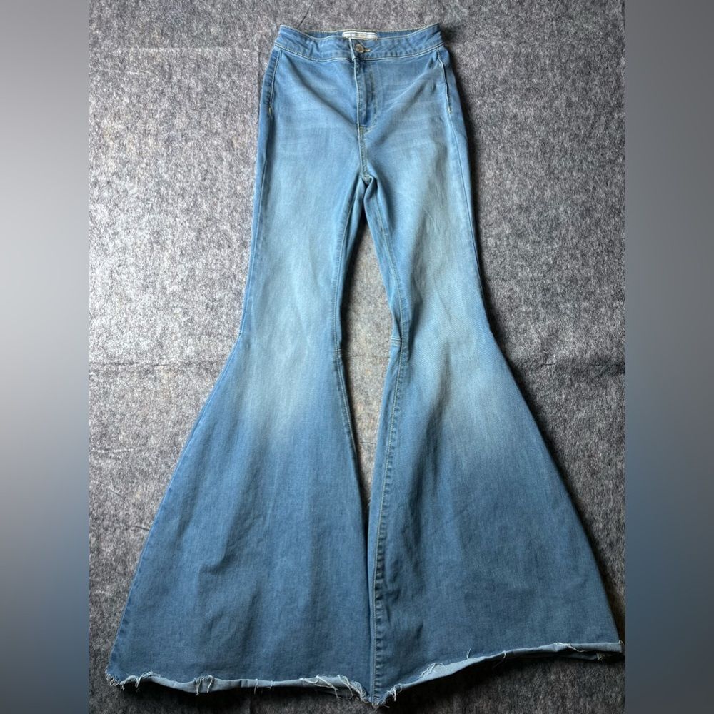 Free People Just Float On Flare Bell Bottoms High Waisted Jeans Size 25R #303